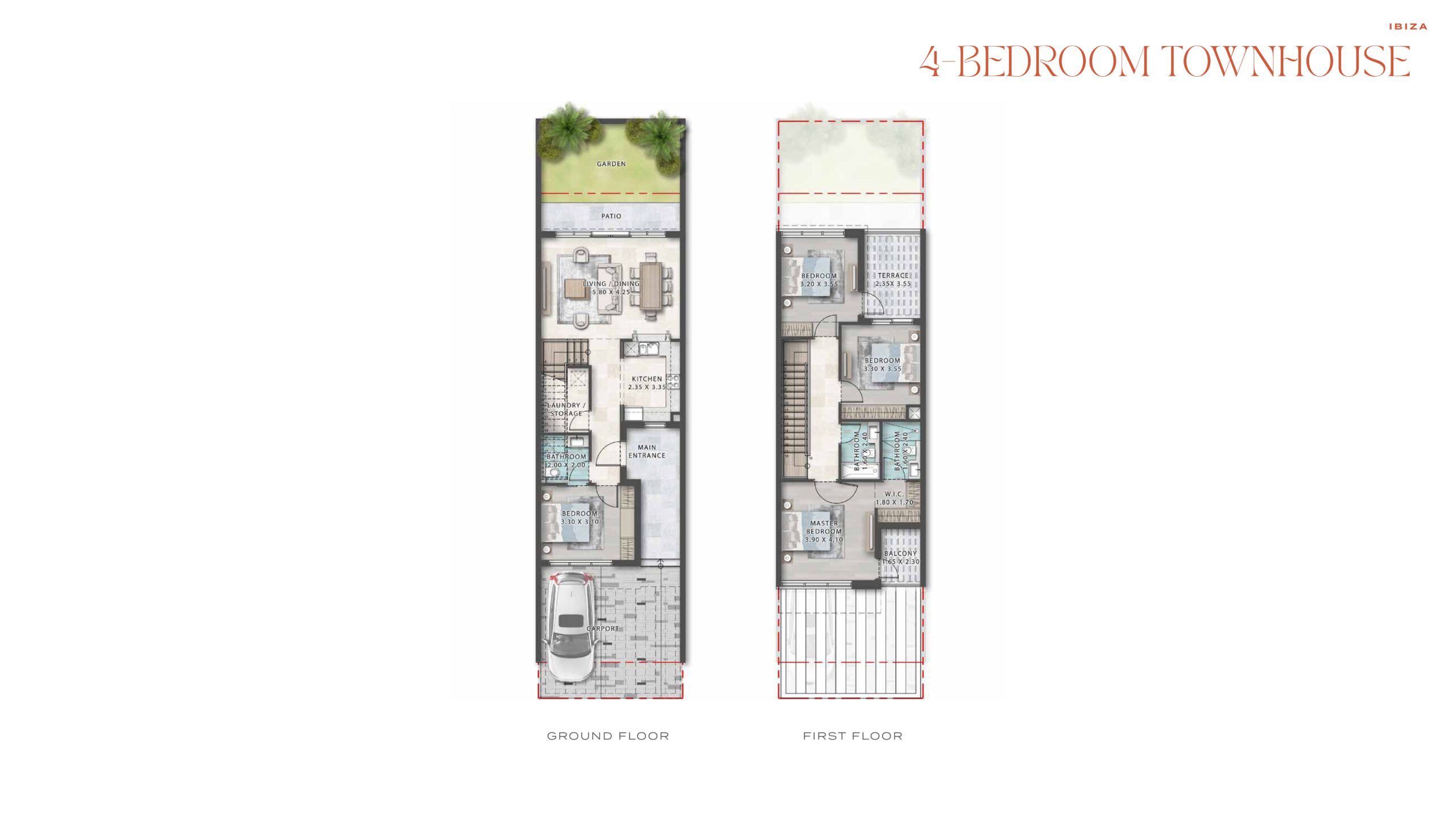 4 Bedroom Townhouse Floor Plans